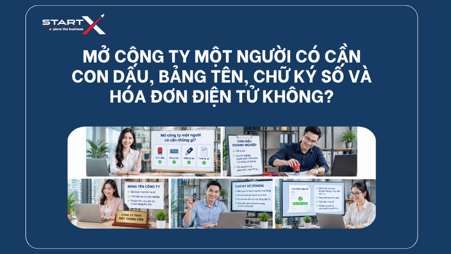 Mở công ty một người có cần con dấu, bảng tên, chữ ký số và hóa đơn điện tử không?